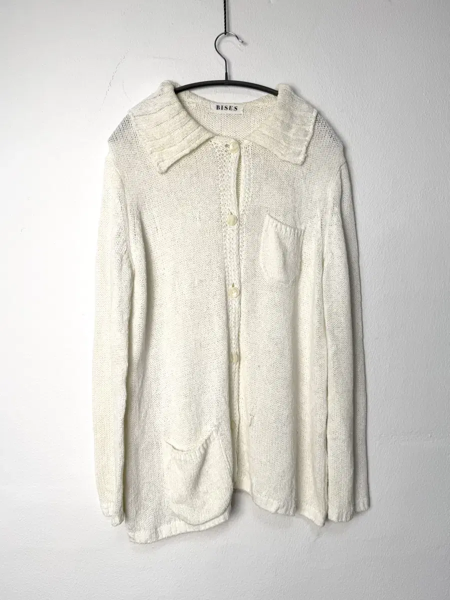 Japanese cream knit collar cardigan